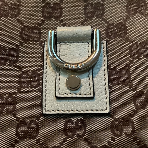GUCCI GG canvas shoulder bag with cream leather trim - Picture 2 of 12